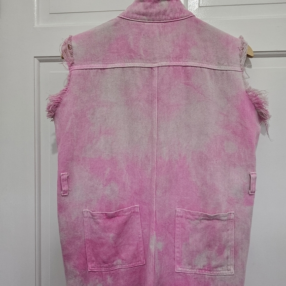 N°1 Los Angeles Pink Acid Wash Distressed Denim Jumpsuit Size S - Picture 14 of 17